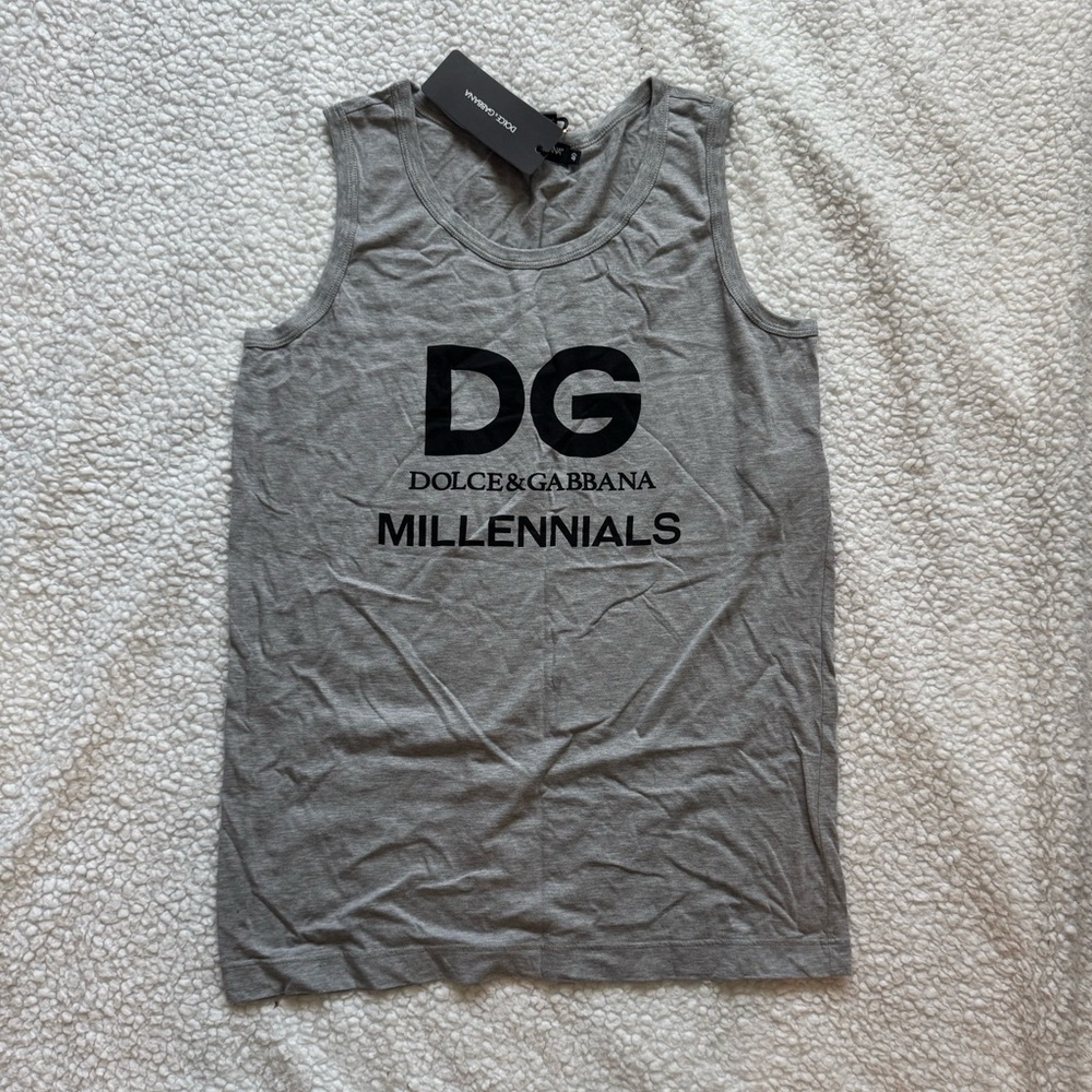 Dolce & Gabbana NWT Gray Top with Red Accents